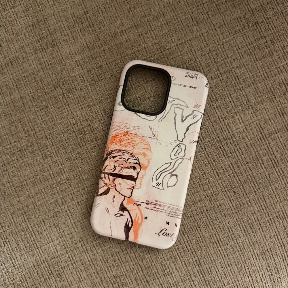 Stylish Artistic Phone Case - Cream